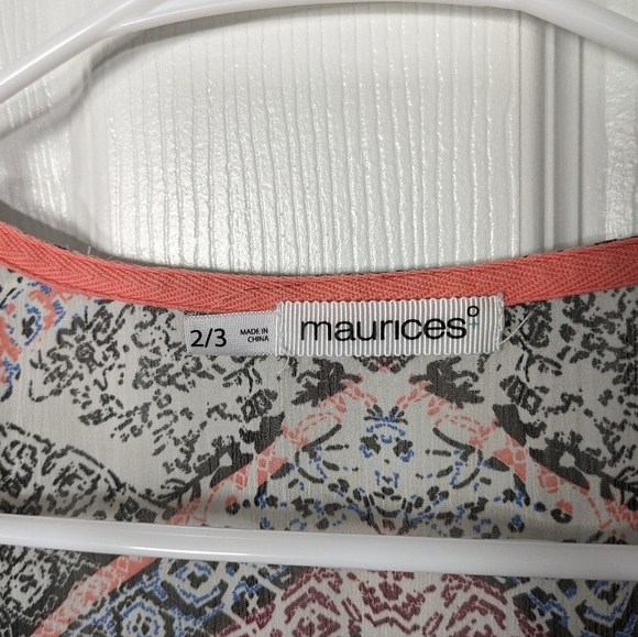 Maurices+ Fringed Hem Bohemian‎ Open Front Geometric Print Shawl Size 2/3 - Picture 2 of 6